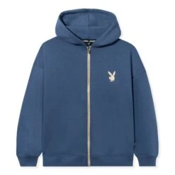 Lifestyle Zip-Up Hoodie -Best Clothing Store Playboy Lifestyle Zip Through Hoodie Lt Blue 01 72b06e94 f8e7 45cd aeb5 00274d41df90