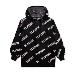Women's Playboy Masthead Intarsia Knit Hoodie 12 Women's Playboy Masthead Intarsia Knit Hoodie -Best Clothing Store Playboy MG Intarsia Knitted Co ord Hoodie Black 01