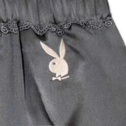 Women's Lounge Satin Cami & Short Set - Grey -Best Clothing Store Playboy MG Lounge Satin Cami Short Set Grey 06