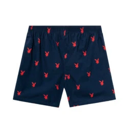 Repeating Rabbit Head Lounge Shorts -Best Clothing Store Playboy MavrickBoxerShorts BlueRed 2