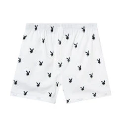 Repeating Rabbit Head Lounge Shorts -Best Clothing Store Playboy MavrickBoxerShorts WhiteBlack 2