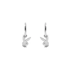 Bunny Huggie Hoops -Best Clothing Store Playboy Precious Bunny Huggie hoop Silver 001 4d5648d0 993a 484c b9c0 f1816f4ed70b