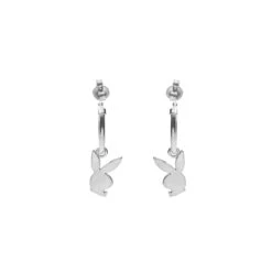 Bunny Huggie Hoops -Best Clothing Store Playboy Precious Bunny Huggie hoop Silver 002 f71ca998 bda3 4ffc a0ab 71ad7831b1ad