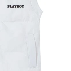 Women's Puffer Vest -Best Clothing Store Playboy Puffer VestWhite 03