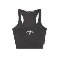 Classic Cropped Racer Tank 17 Classic Cropped Racer Tank -Best Clothing Store Playboy Racer Crop Top Black 01 db563a8d 5365 4faa 993e d41443be0931
