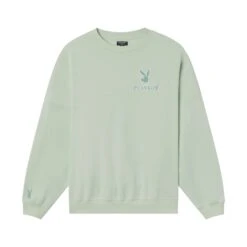 Women's Classic Crewneck -Best Clothing Store Playboy Womens Classic Crewneck Mint Green 01