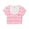 Women's Crush Stripe Scoop Tee -Best Clothing Store Playboy Womens Crush Stripe Scoop Tee Pink 01