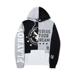 Women's Varsity Hoodie -Best Clothing Store Playboy Womens Sweatshirt Black 01