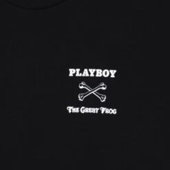 Playboy X The Great Frog T-Shirt -Best Clothing Store PlayboyxTGFEntwinedT shirtBlackFrontDetail