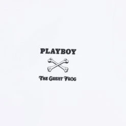 Playboy X The Great Frog T-Shirt -Best Clothing Store PlayboyxTGFEntwinedT shirtWhiteFrontDetail
