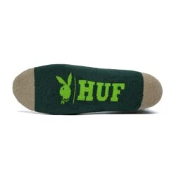 Playboy X HUF Rabbit Head Crew Socks -Best Clothing Store RABBIT HEAD CREW SOCK FOREST GREEN SK00682 FOGRN 02
