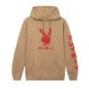 Japanese Rabbit Head Hoodie Tan/Red -Best Clothing Store jrhdtnrd