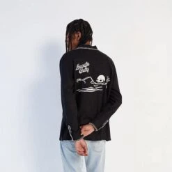 Locals Only Long Sleeve Black Tee 8 Locals Only Long Sleeve Black Tee -Best Clothing Store locals only long sleeve black tee back angle