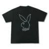 Playboy Rabbit Head Beads Black Tee