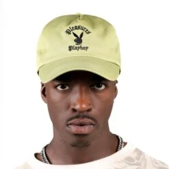 Playboy X Pleasures Invite Strapback Hat -Best Clothing Store strapback hat green 01